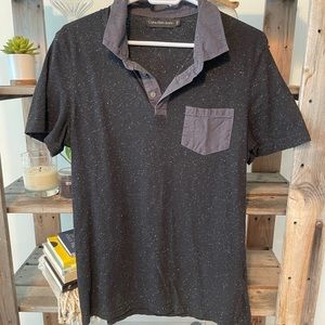 Calvin Klein Jeans Black Speckled Polo Shirt